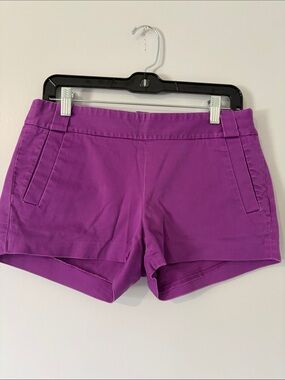 J. Crew Bright Purple Stretch High-Rise Shorts